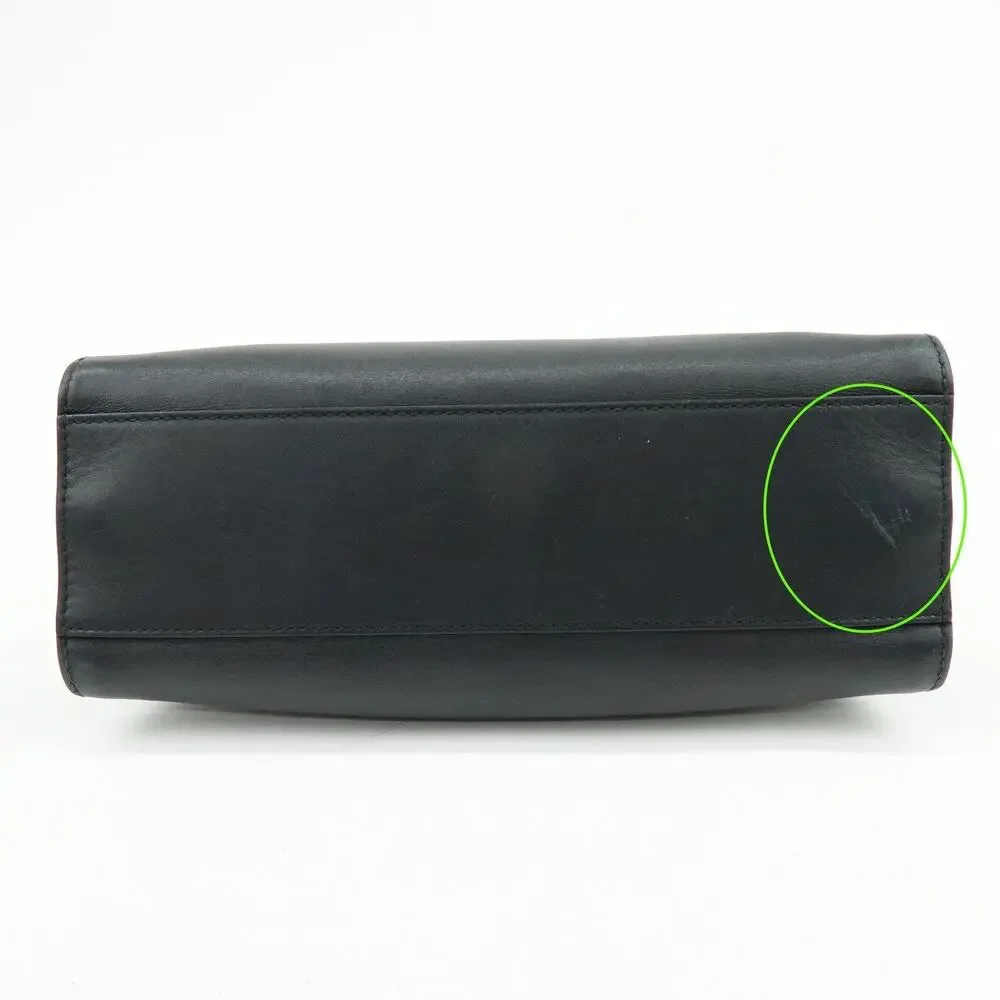Gucci Nymphaea Bamboo Leather Handbag Black